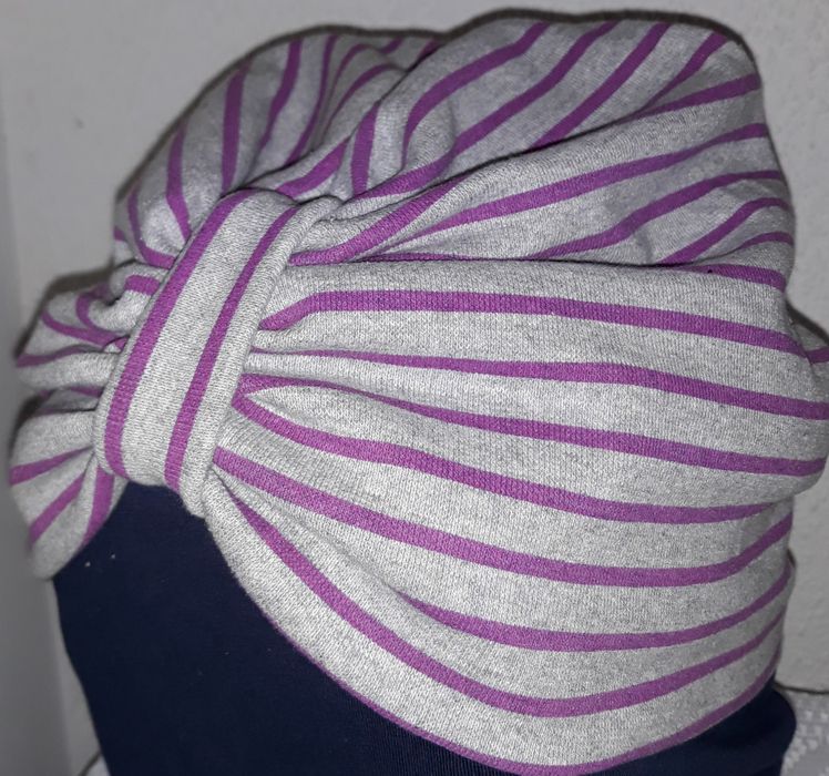 Turban  gri - magenta