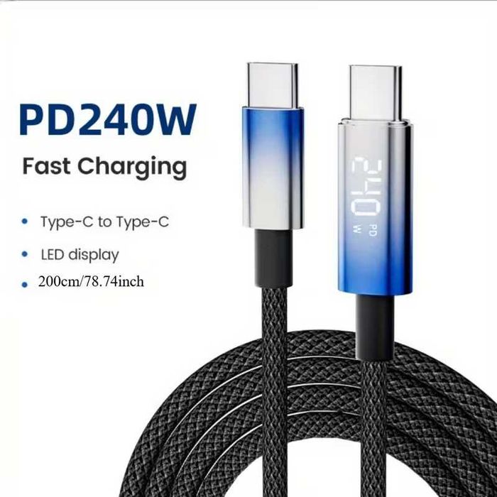 Кабел за бързо зареждане PD3.1 7A Cable USB-C 240/120W Type-C до USB-C