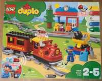 Set in cutie LEGO Duplo 10874 Tren cu Aburi 59 piese + 22 Sine