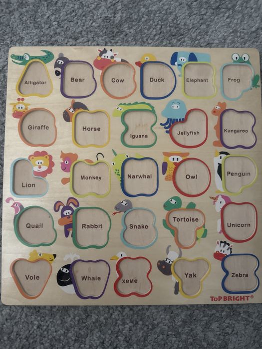 Puzzle din lemn Alfabet Animale