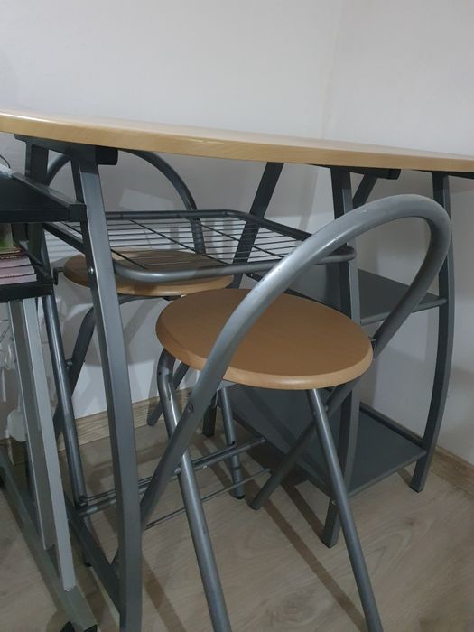 Set masă și scaune / bucătărie / bar mic dejun, lemn