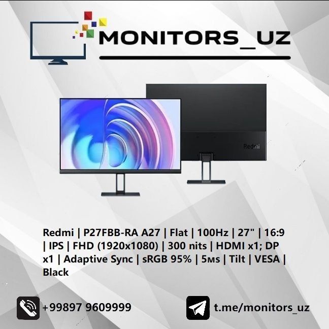 [NEW] монитор Redmi A27 IPS 100Hz