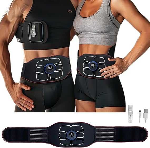 Centura de electrostimulare musculara EMS abdomen reincarcabila USB