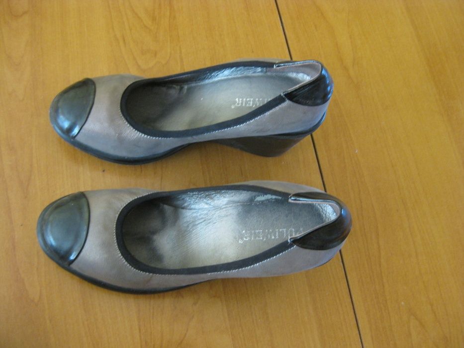 Обувки зелени на платформа