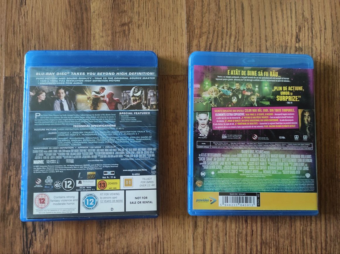 Vând filme Blu-Ray originale in limba romana Spiderman 3 Suicide Squad