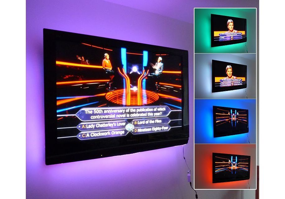 Banda LED RGB 1/2/3/4/5/10m cu telecomanda pt TV,monitor,birou-ambient