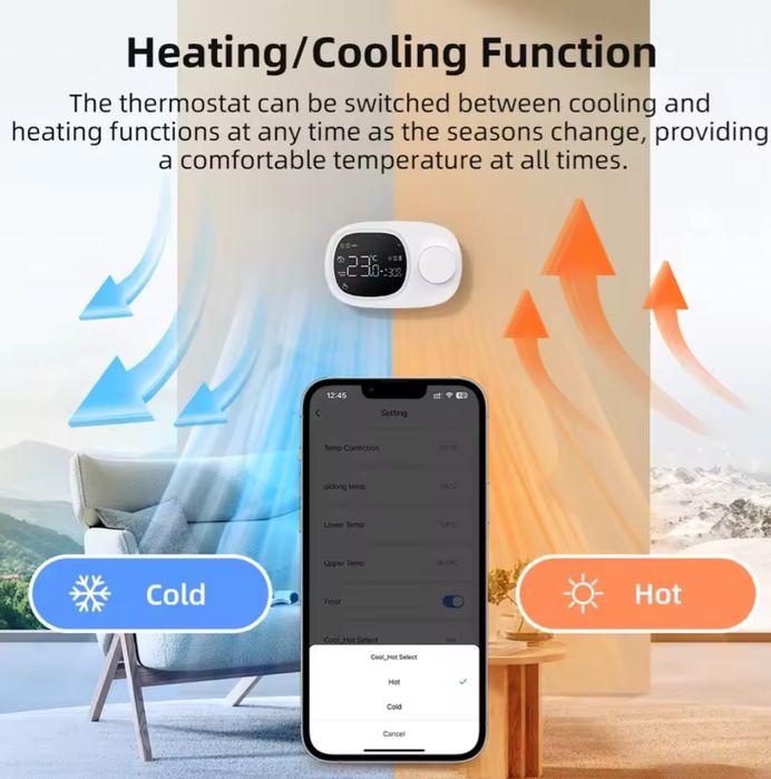 NOU Sigilat Termostat Ambient Centrala cu Fir Wifi Smart Control Vocal