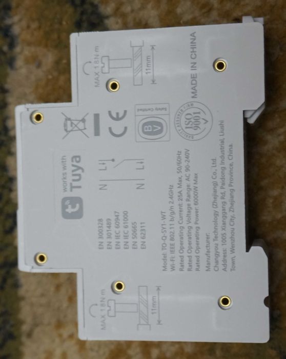 Releu(siguranță) curent Wifi Tongou 32A, 25A