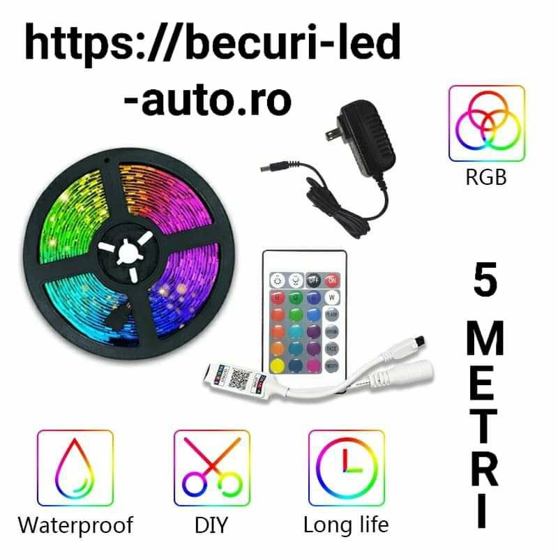Kit Bandă Led Cu Telecomandă RGB, 300 LED-uri /Lungime 5Metri