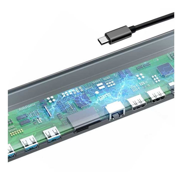 Adaptor HUB USB-C Baseus 10W1 Silver