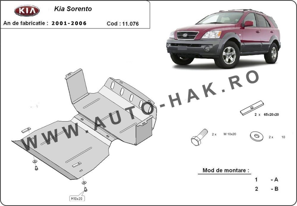 Scut motor metalic Kia Sorento 2002-2006