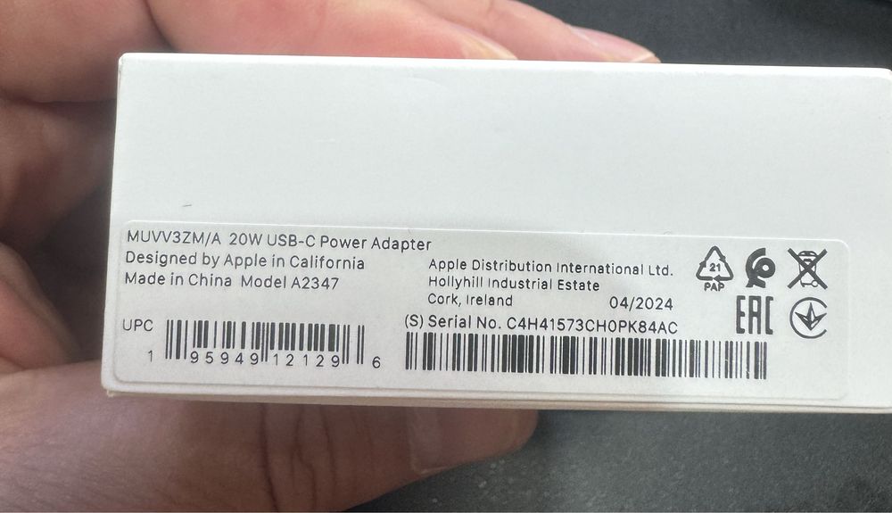 Оригинално бързозареждащо зарядно / Fast charger Type C iPhone 20W
