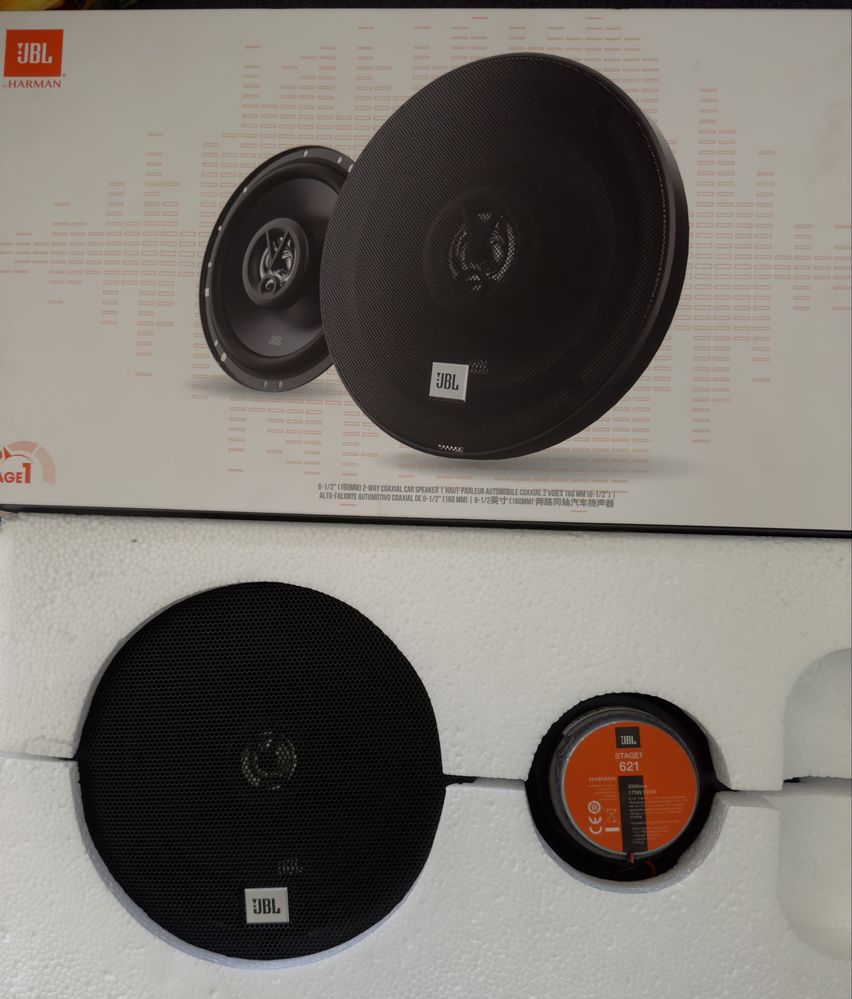 Колони за кола JBL Stage1 621, Мощност 175W RMS,16 см, Черен