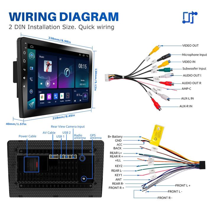 Vand navigatie ESSGO 9",android 13, 2DIN,noua.
