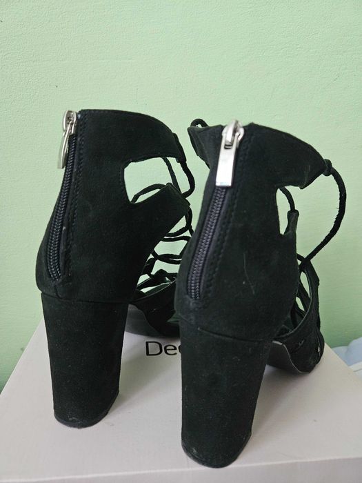 Sandale cu toc negre DeeZee CCC