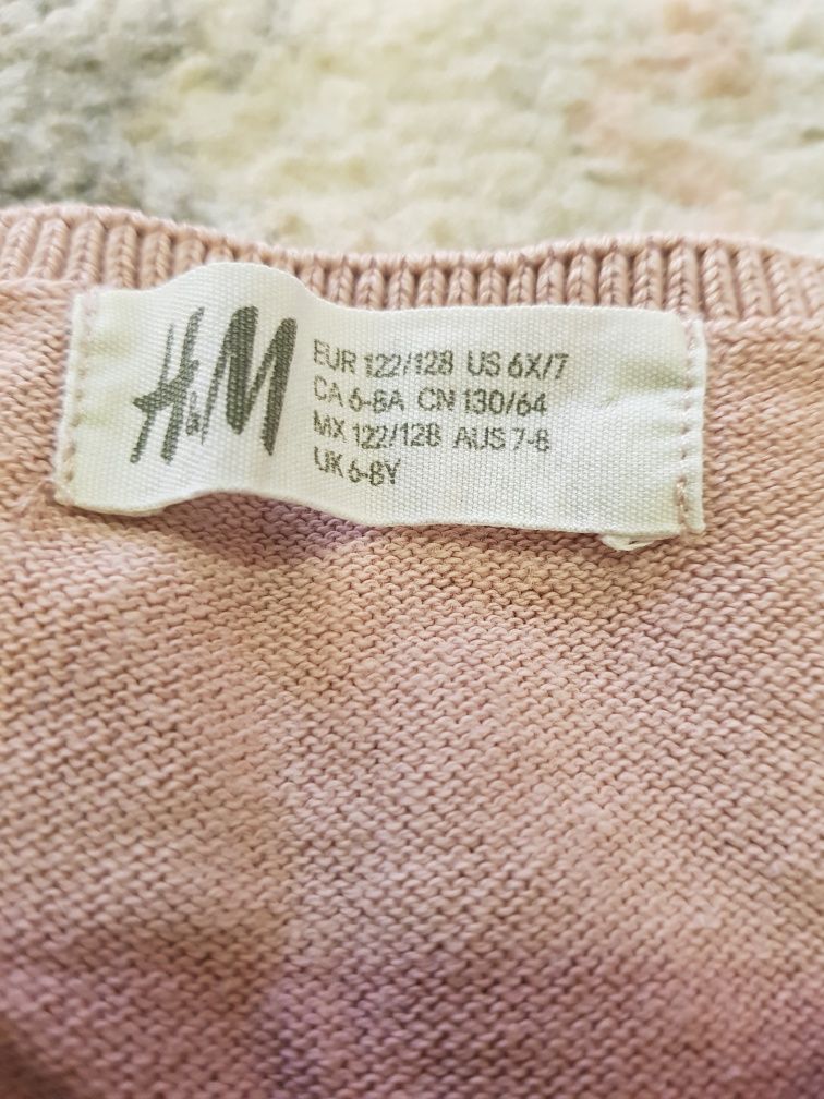 Пуловер от памук с фина плетка H&M 122/128 размер