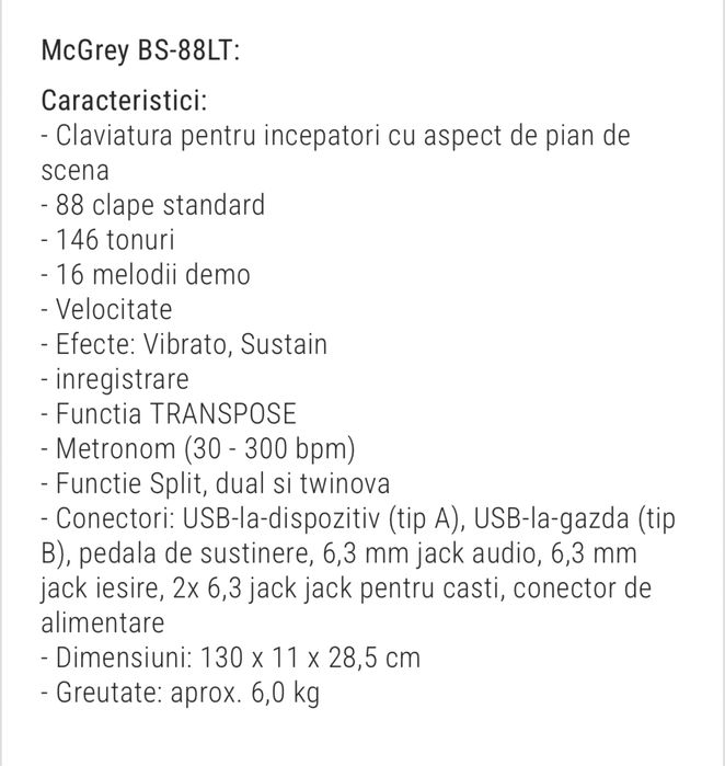 Pian Mc Grey BS88 LT
