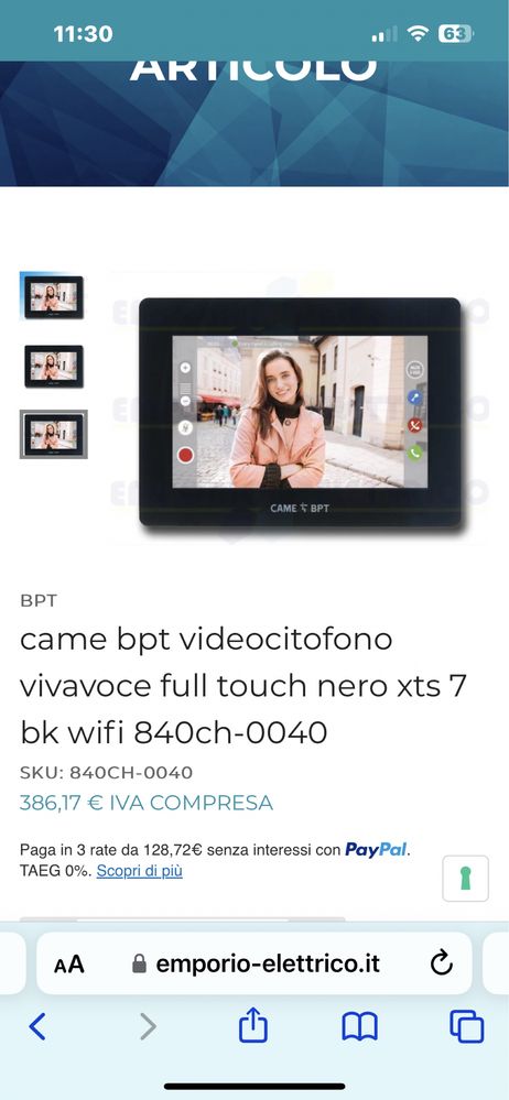 Videointerfon Came XTS 7