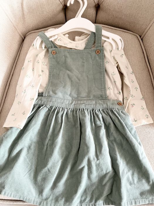 Set rochita si bluza verde pastel 92 Primark