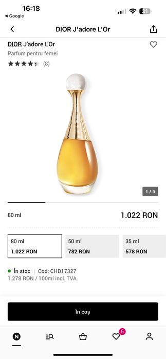 Parfum Dior L'or Essence de parfum 80 ml