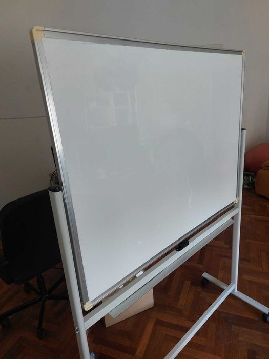 Whiteboard magnetic rotativ 2 fete 90×120 cm
