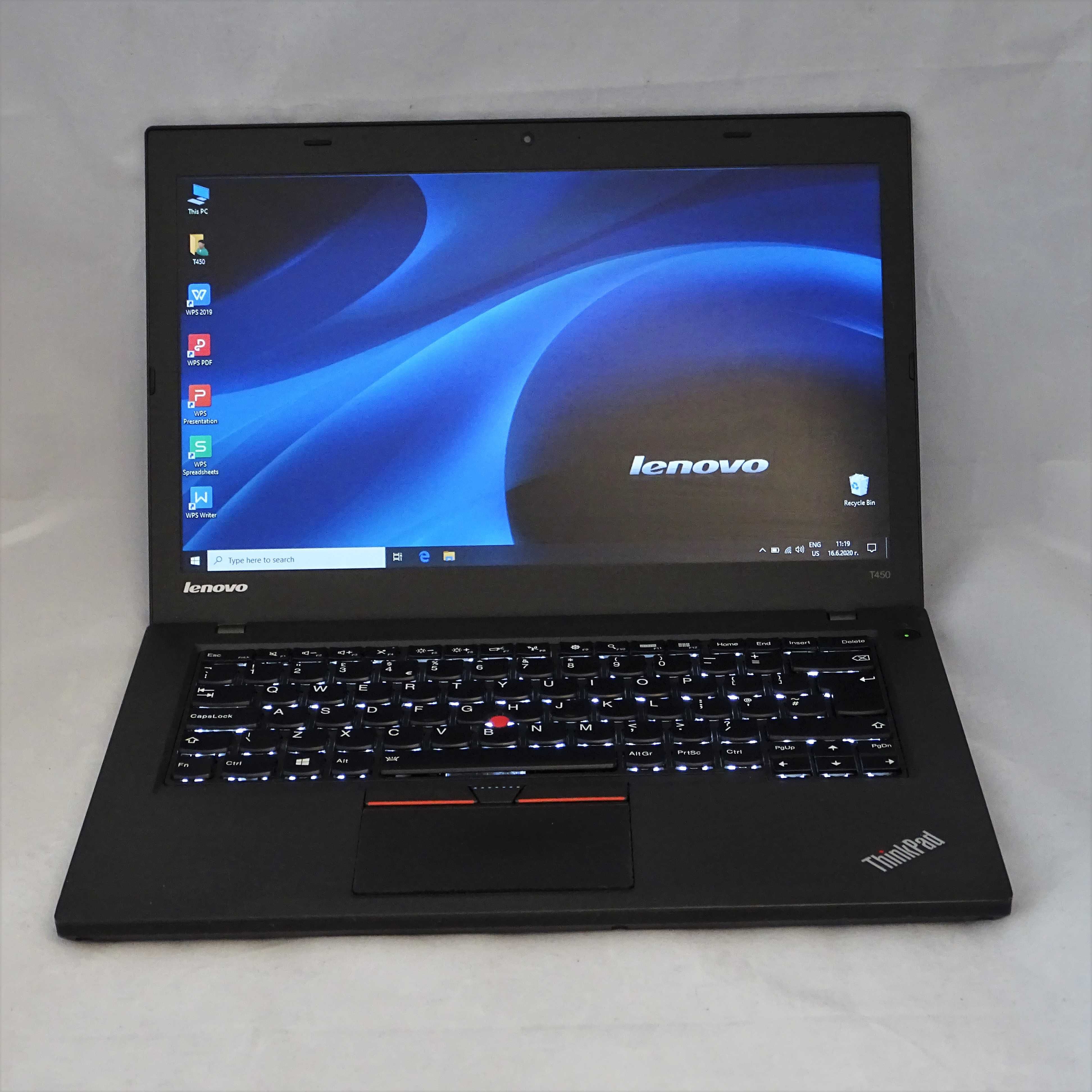 Лаптоп Lenovo T450 I5-5300U 8GB 256GB SSD 14.0 HD Windows 10 / 11