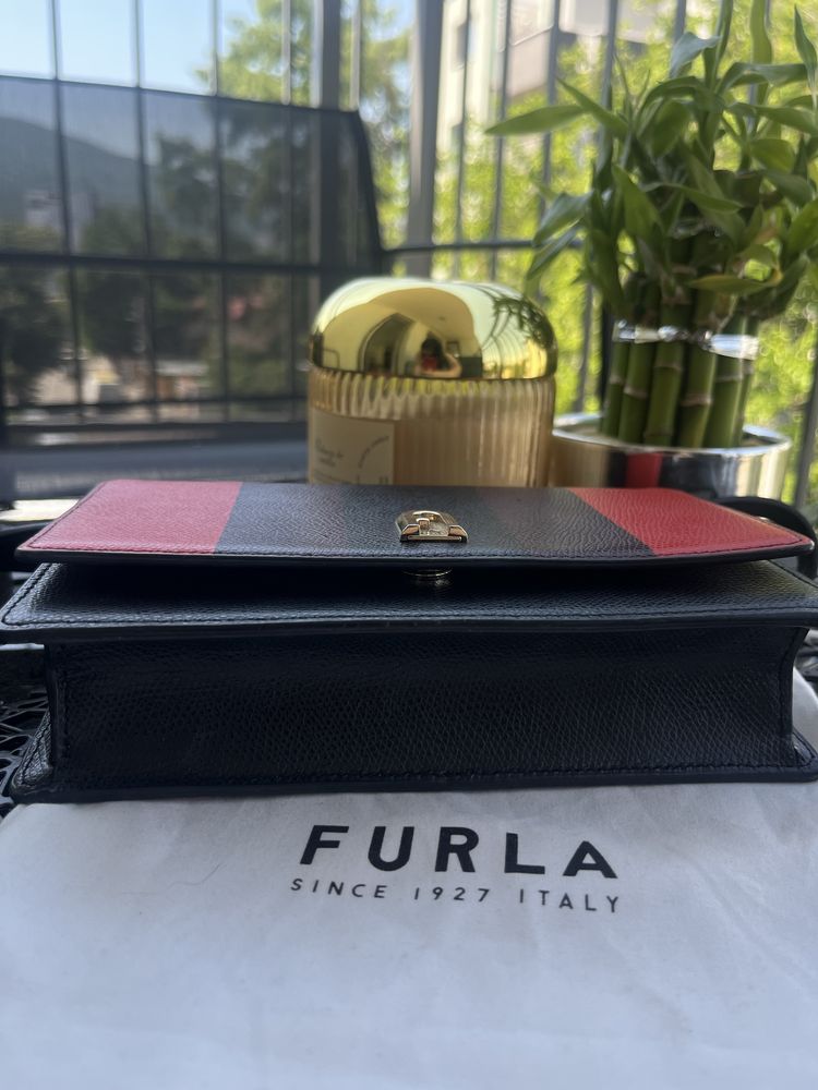 Оригинална Furla 1927 Mini чанта – червено/черно/бор