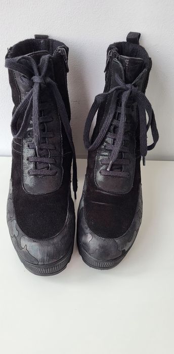 Дамски черни боти от естествен велур -39 н