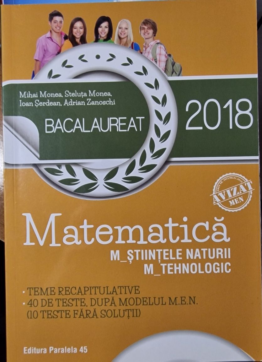 Culegeri BAC romana profil real si matematica M2