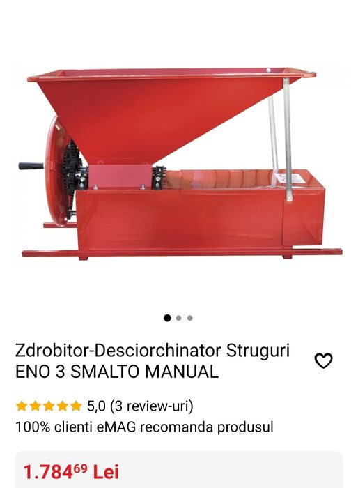 Vând zdrobitor-deschiorcinator struguri