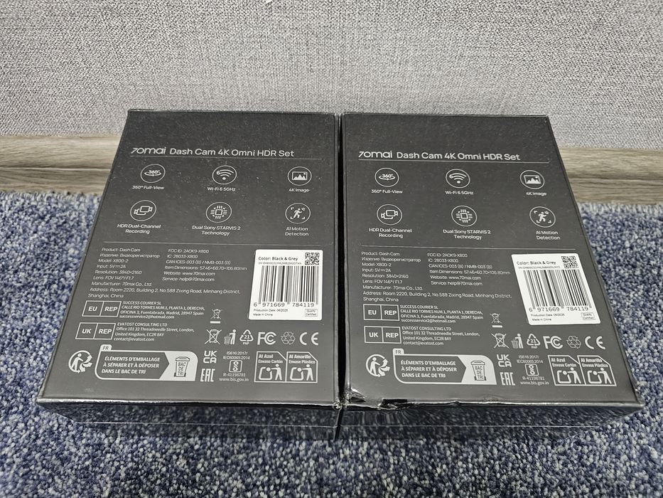 Видеорегистратор 70mai X800+задняя камера RC14, запечатанный