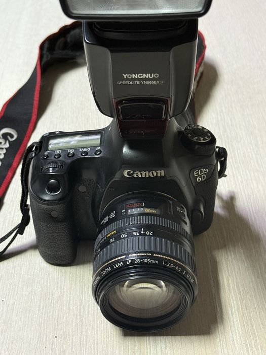 Фотоаппарат Canon 6d с объективом и вспышка