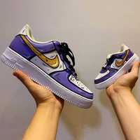 Adidasi custom Nike Air Force 1 Lakers 38 39 40 41 42 43