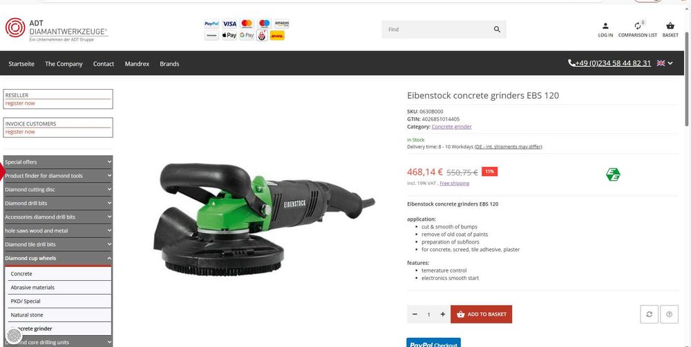 Beton Slefuitor Eibenstock Germany