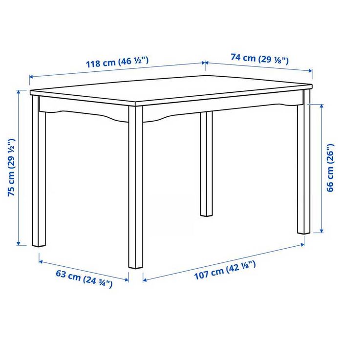 Masa Hauga IKEA gri 118x74 cm