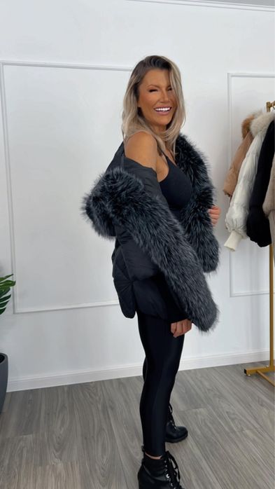 Geaca dama marimea L, umplutura puf de gasca deosebit de calduroasa