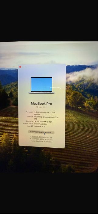 Macbook Pro 16 2019 i7 16gb 1TB