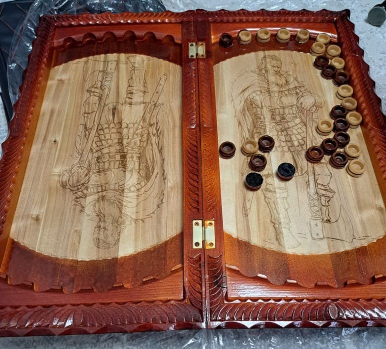 Нарды шахматы шашки 3 в 1 ручной работы