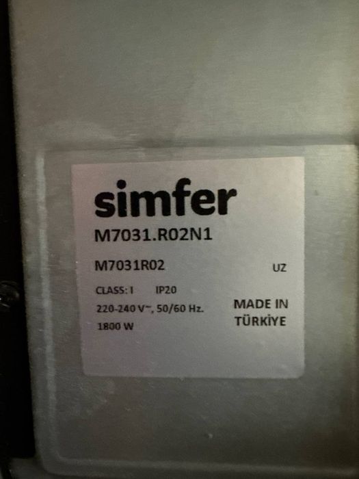Электродуховка встроенная Simfler