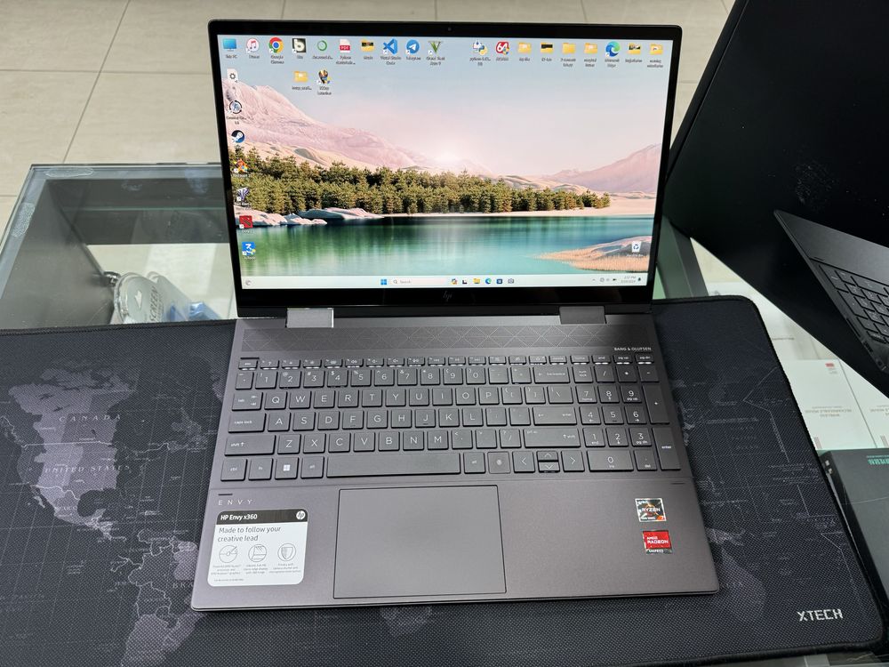 HP ENVY Choco 360• gradusga buriladi Ryzen 7 Ozu-12GB Ddr5 512-Ssd ‼️