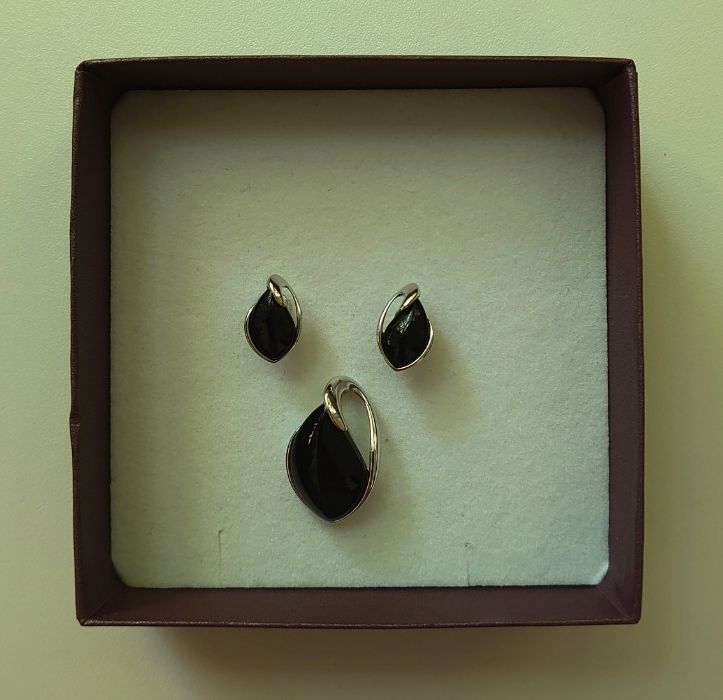 Set bijuterii argint cercei si pandantiv