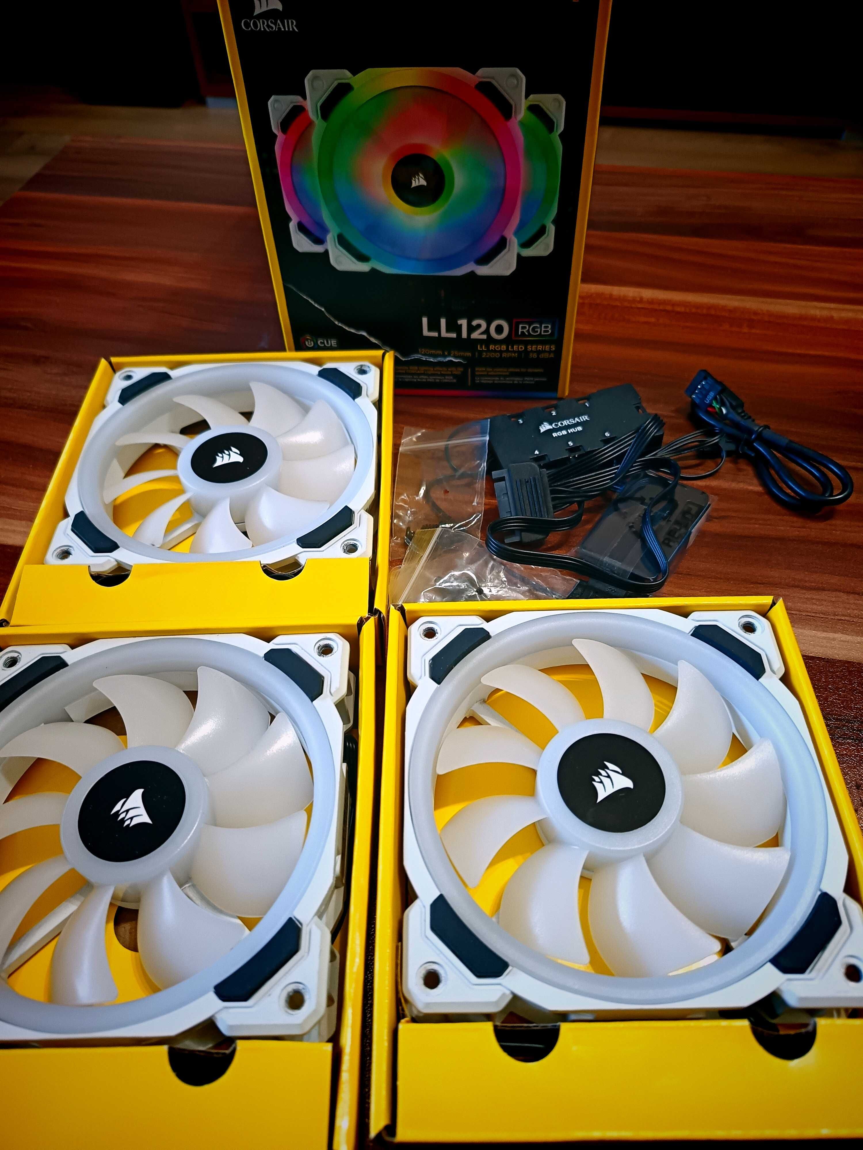 Corsair LL120 Rgb  + RGB лента и контролер + дисплей за кутия