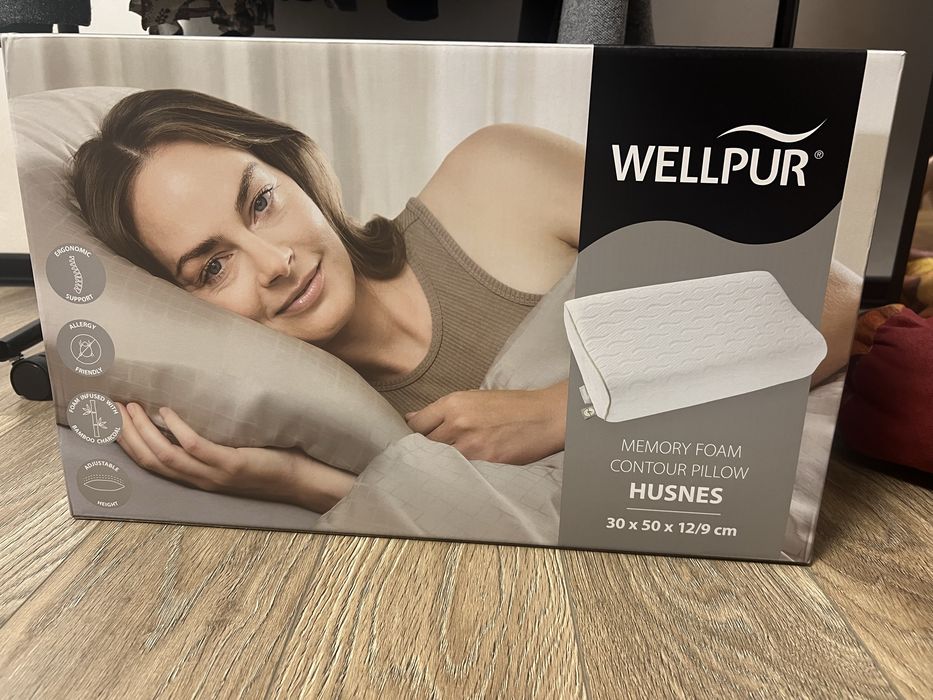 Ергономична възглавница д мемори пяна WELLPUR HUSNES 30x50x12/9