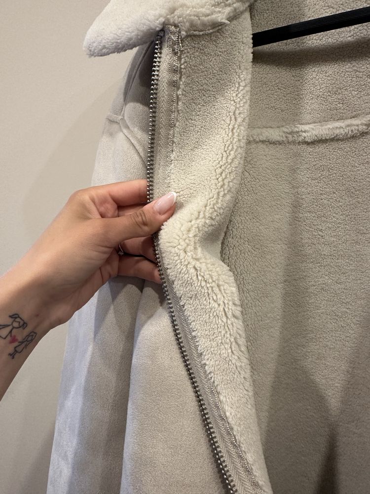 Мъжко зимно яке ZARA – велурено с каракул