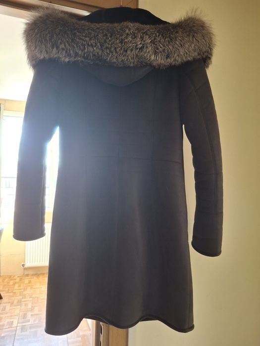 Cojoc natural cu vulpe argintie,  aproape nou, masura 40-42. 1000 ron