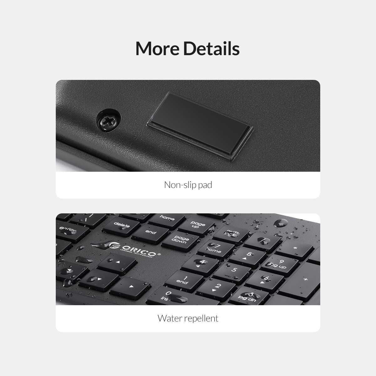 Orico Set tastatura + mouse wireless cu taste multimedia, silentioasa