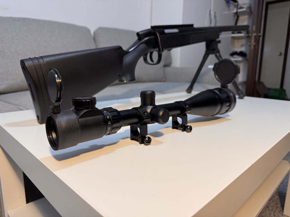 Airsoft sniper pe arc Swiss Arms Black Eagle M6 + luneta Pinty 6-24x50