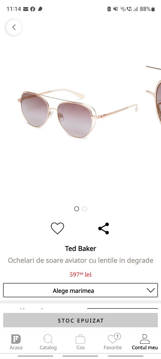 Vând ochelari Ted Baker