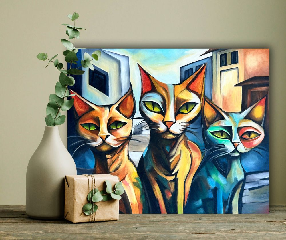 Картина с маслени бои «Street cats»