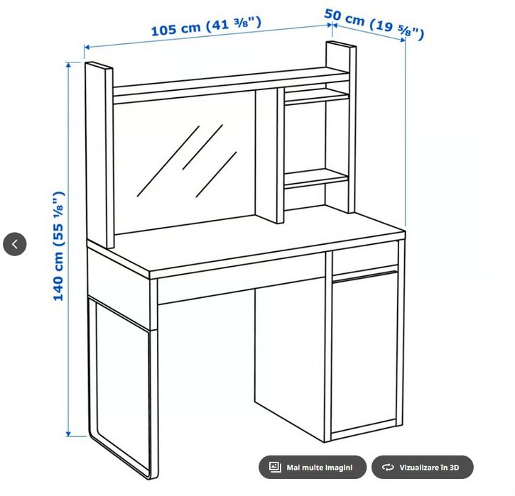 BIROU IKEA  ALB 105 x 50 cm